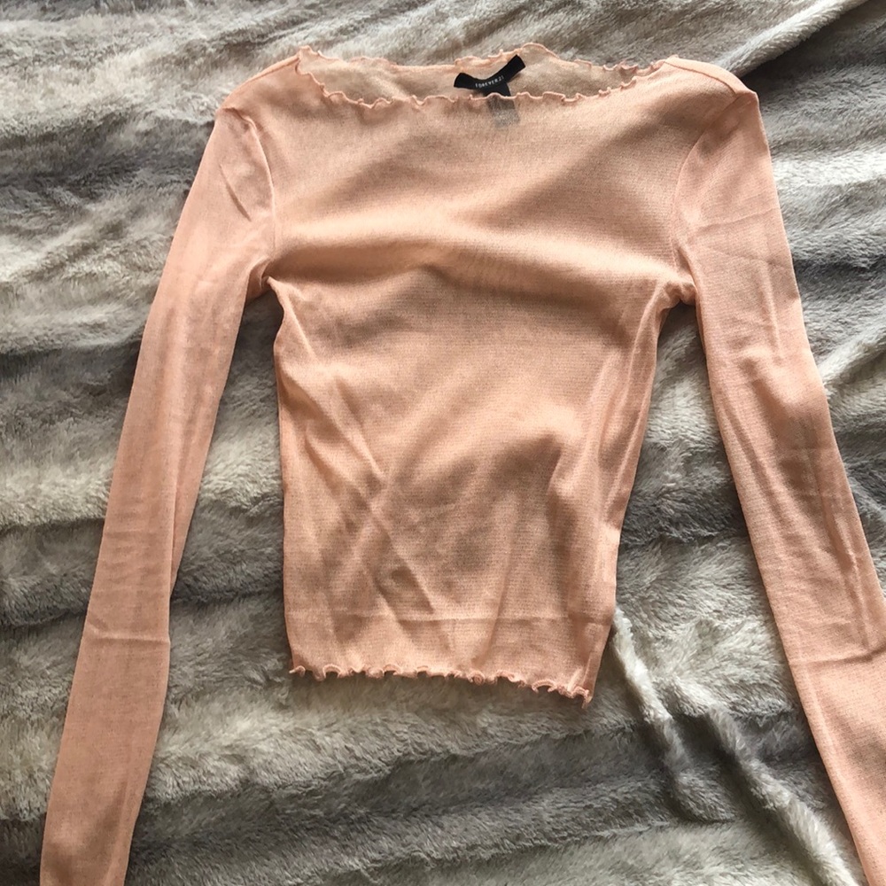 Scoop neck mesh crop top